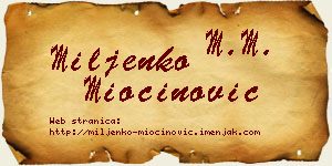 Miljenko Miočinović vizit kartica